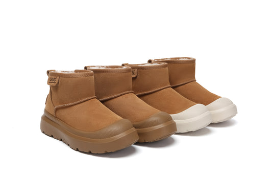 UGG Boots Sheepskin Wool Ankle Chunky Platform Harrison