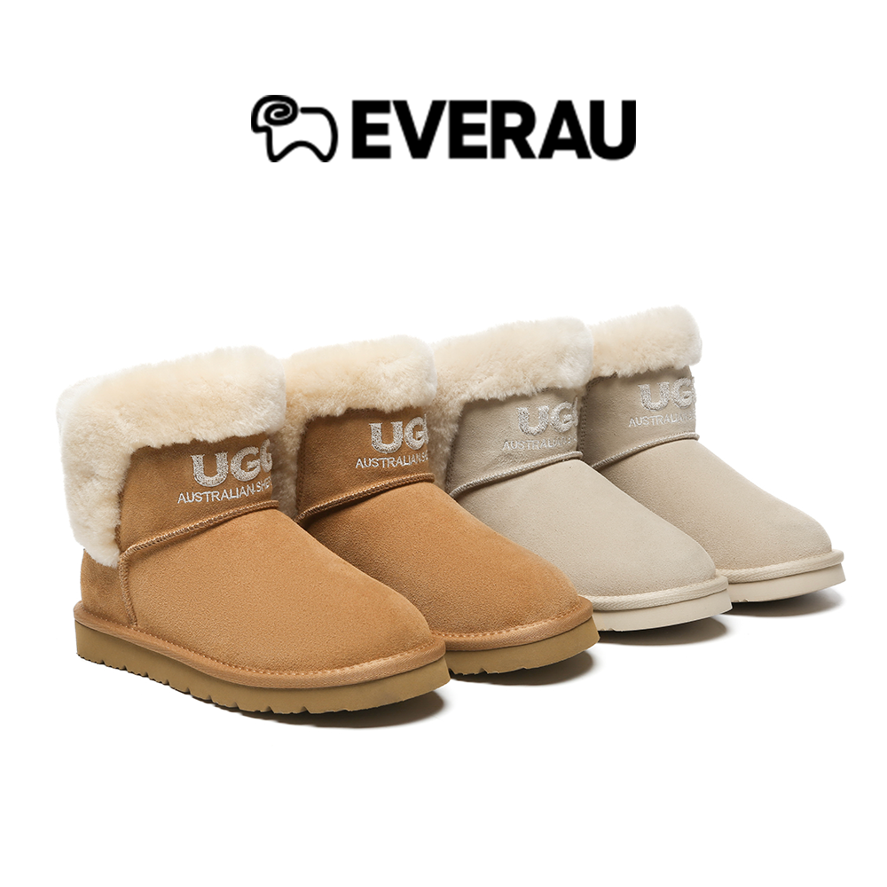 UGG Boots Sheepskin Wool Shearling Lined Ankle Mini Oatha