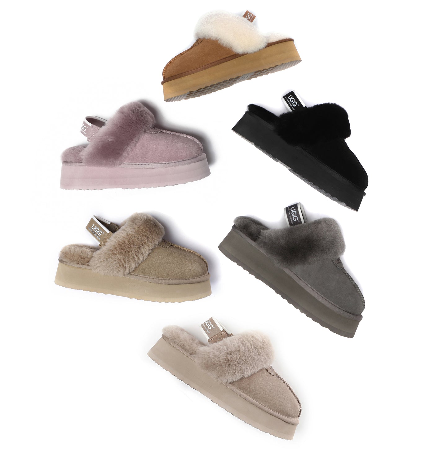 UGG Slippers Women Removable Strap Slingback Platform Waffle