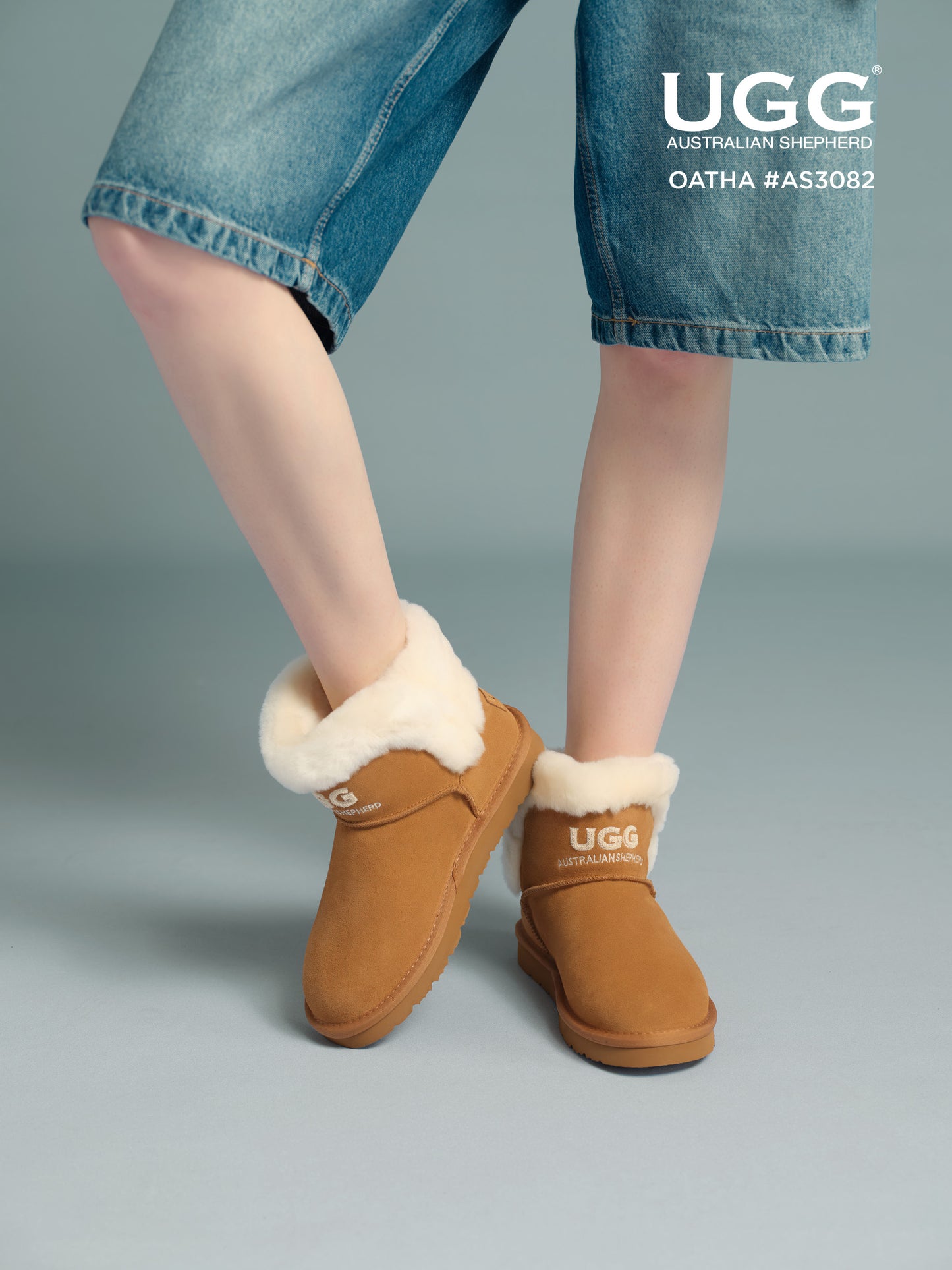 UGG Boots Sheepskin Wool Shearling Lined Ankle Mini Oatha