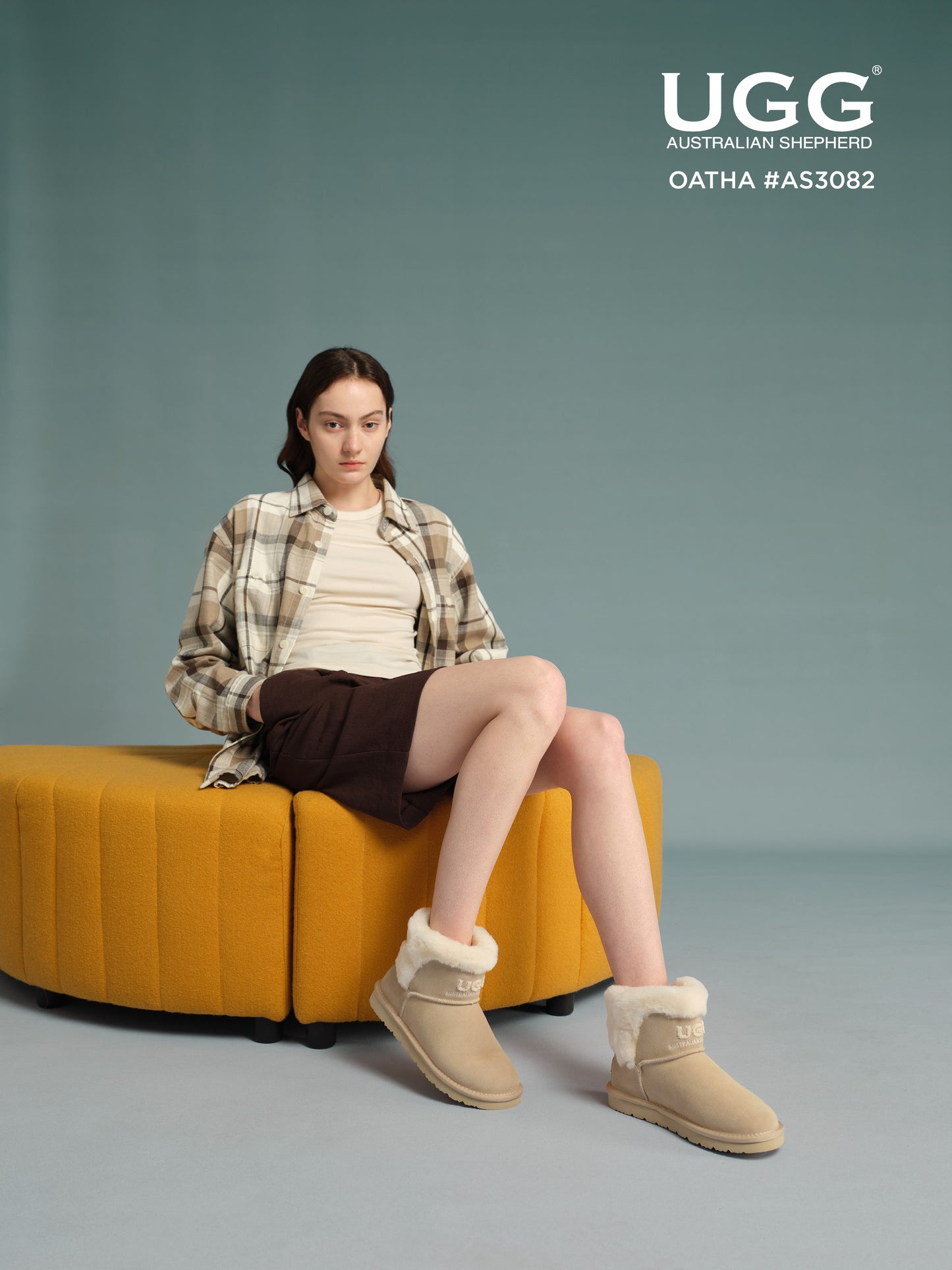 UGG Boots Sheepskin Wool Shearling Lined Ankle Mini Oatha