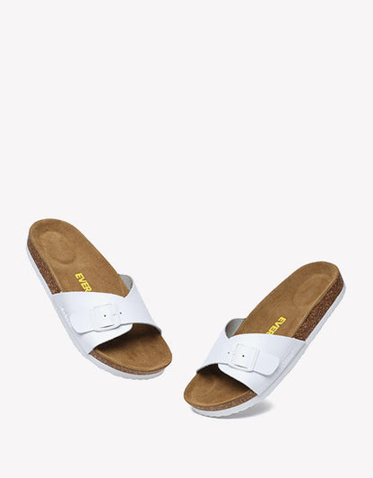 Women Men Leather Adjustable Embossed Summer Beach Charms Walk Sandals Slippers