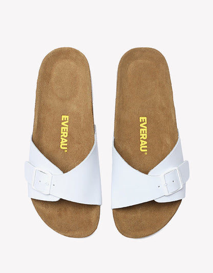 Women Men Leather Adjustable Embossed Summer Beach Charms Walk Sandals Slippers