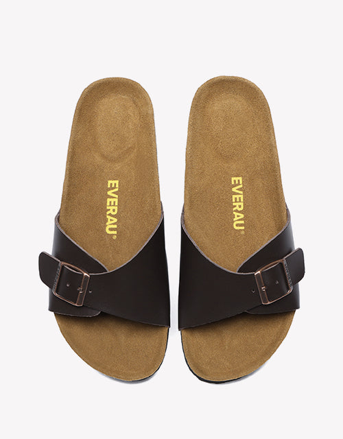 Women Men Leather Adjustable Embossed Summer Beach Charms Walk Sandals Slippers