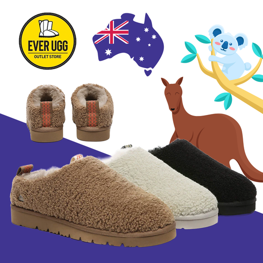 UGG Slippers Sheepskin Wool Plush Ankle Booties Teddycozy