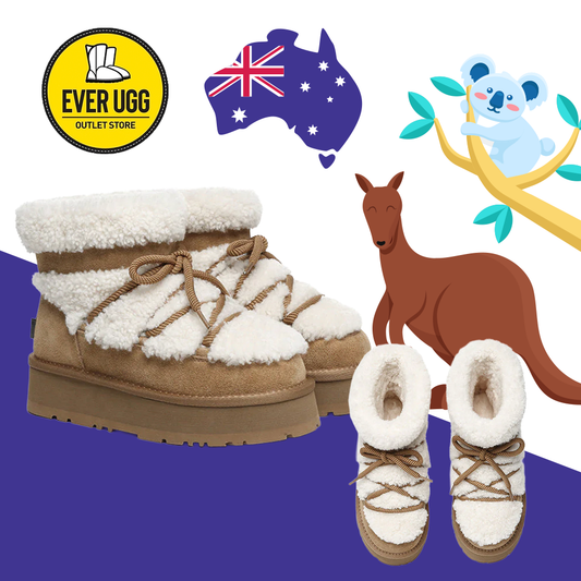 UGG Boots Women Sheepskin Wool Ankle Platform Short Carmen