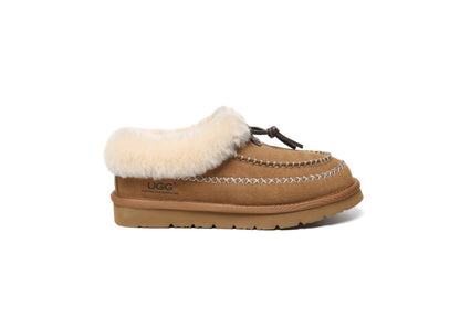 Sheepskin Wool Ankle Shoes with Tribal Stitch Detail and EVA Sole Draco
