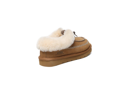 Sheepskin Wool Ankle Shoes with Tribal Stitch Detail and EVA Sole Draco