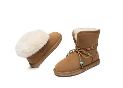 UGG Boots Women Sheepskin Wool Adjustable Strap Carlos