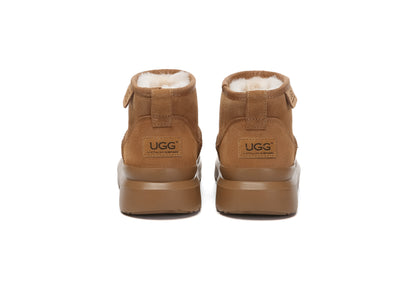 UGG Boots Sheepskin Wool Ankle Chunky Platform Harrison