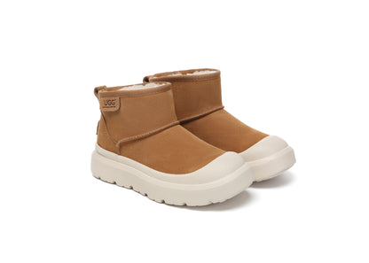 UGG Boots Sheepskin Wool Ankle Chunky Platform Harrison