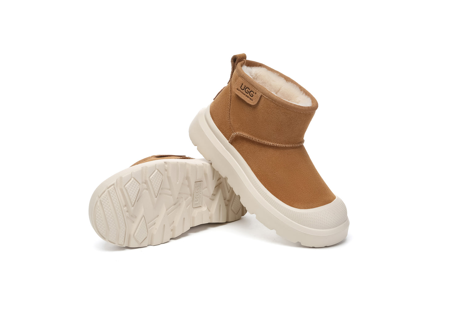 UGG Boots Sheepskin Wool Ankle Chunky Platform Harrison