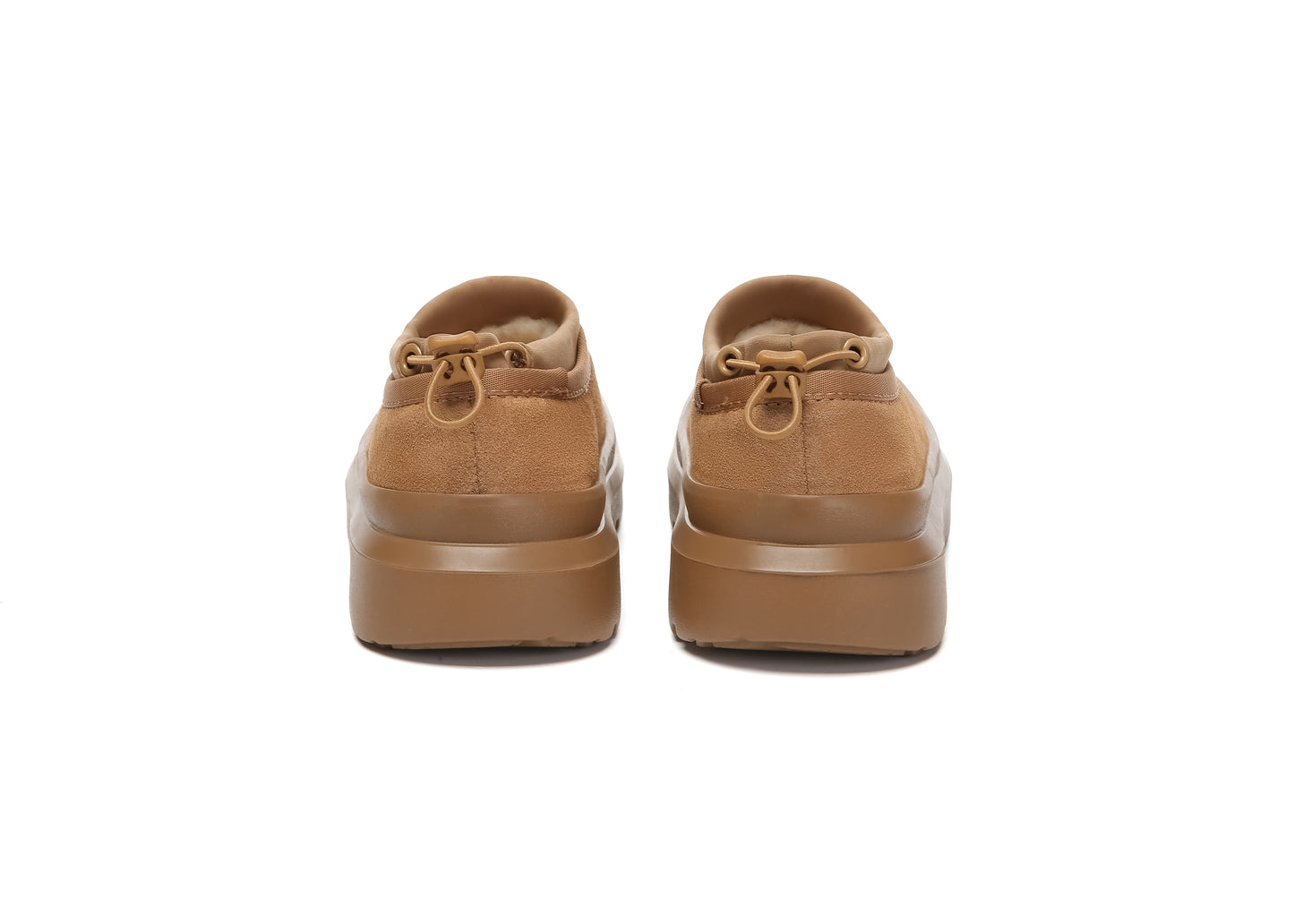 UGG Slippers Sheepskin Wool Drawstring Chunky Platform Harlow