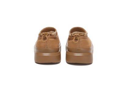 UGG Slippers Sheepskin Wool Drawstring Chunky Platform Harlow