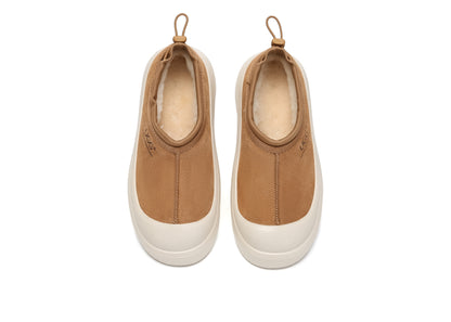 UGG Slippers Sheepskin Wool Drawstring Chunky Platform Harlow