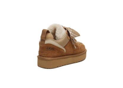 UGG Boots Sheepskin Wool Lace Up Platform Sneakers Parkyr
