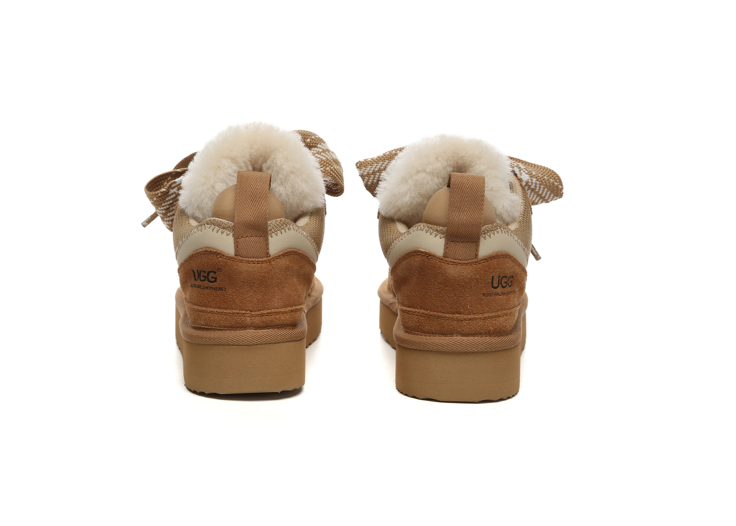 UGG Boots Sheepskin Wool Lace Up Platform Sneakers Parkyr