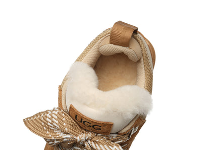 UGG Boots Sheepskin Wool Lace Up Platform Sneakers Parkyr