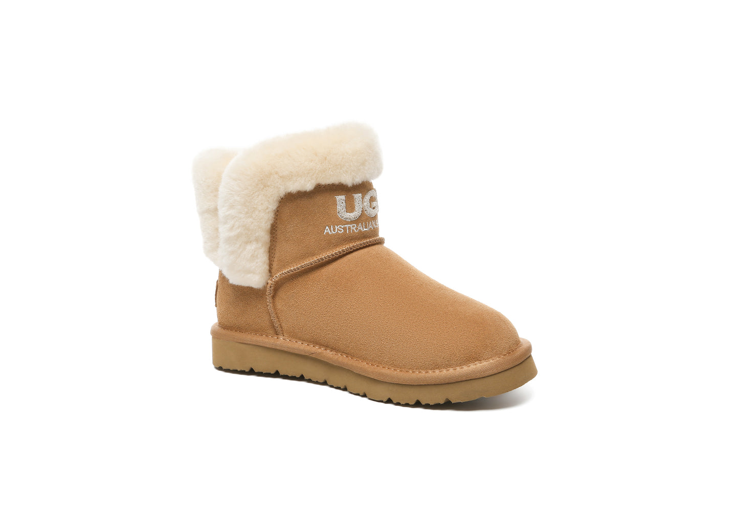 UGG Boots Sheepskin Wool Shearling Lined Ankle Mini Oatha