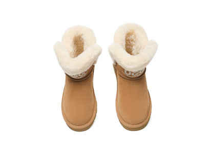 UGG Boots Sheepskin Wool Shearling Lined Ankle Mini Oatha