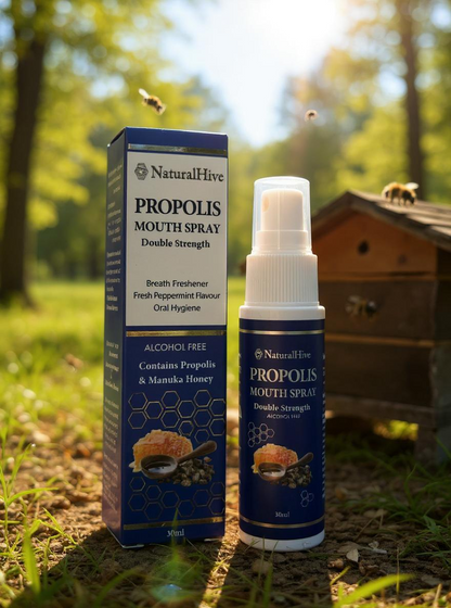 [5개 $40 특가] NaturalHive 무알콜 프로폴리스 스프레이 30ml × 5 | 구강·목 건강