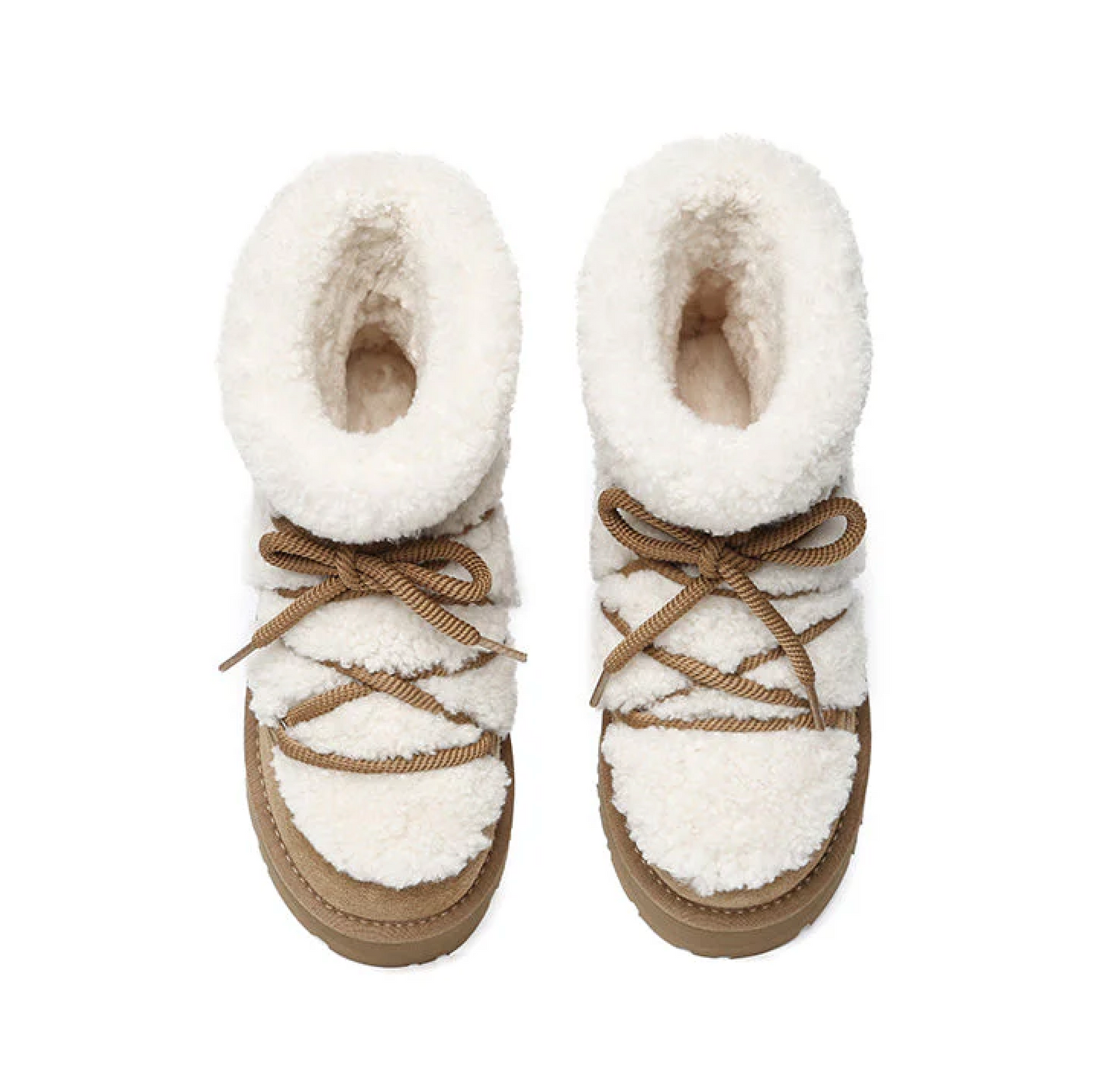 UGG Boots Women Sheepskin Wool Ankle Platform Short Carmen