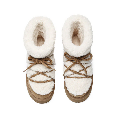 UGG Boots Women Sheepskin Wool Ankle Platform Short Carmen
