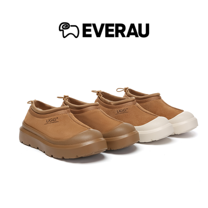 UGG Slippers Sheepskin Wool Drawstring Chunky Platform Harlow